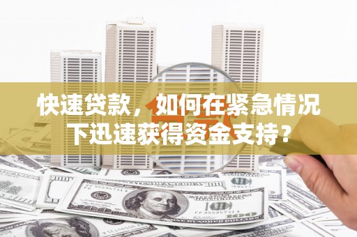 天元快速贷款，如何在紧急情况下迅速获得资金支持？
