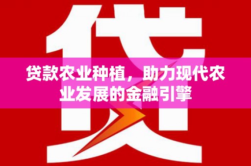 天元贷款农业种植，助力现代农业发展的金融引擎