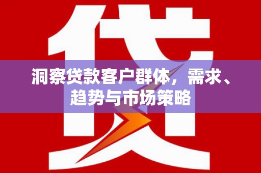 天元洞察贷款客户群体，需求、趋势与市场策略