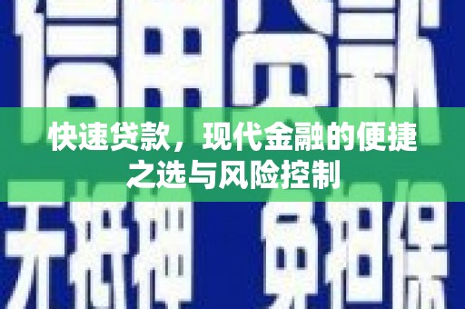天元快速贷款，现代金融的便捷之选与风险控制