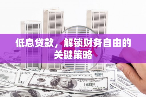 天元低息贷款，解锁财务自由的关键策略