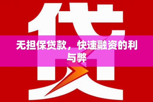 天元无担保贷款，快速融资的利与弊
