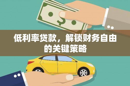 天元低利率贷款，解锁财务自由的关键策略