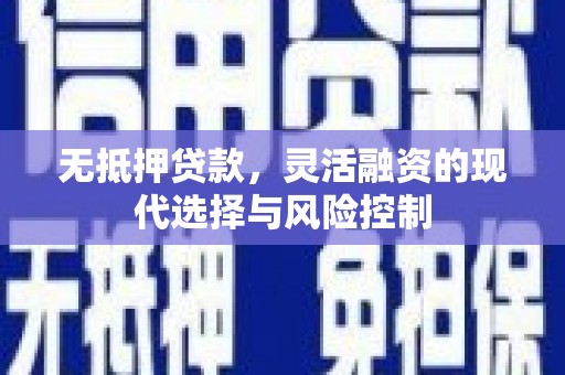 天元无抵押贷款，灵活融资的现代选择与风险控制