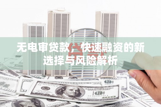 天元无电审贷款，快速融资的新选择与风险解析