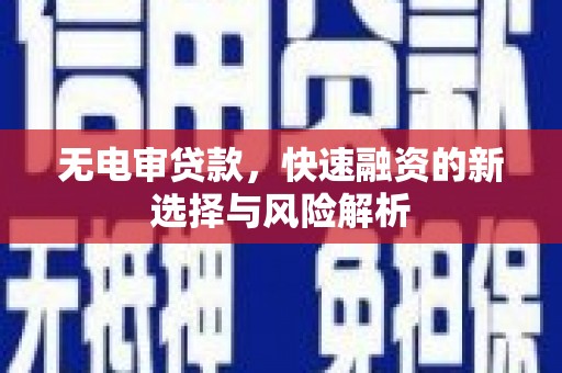 天元无电审贷款，快速融资的新选择与风险解析