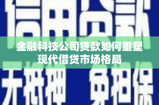 天元金融科技公司贷款如何重塑现代借贷市场格局