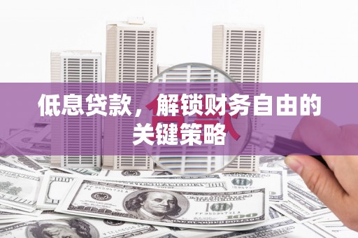 天元低息贷款，解锁财务自由的关键策略