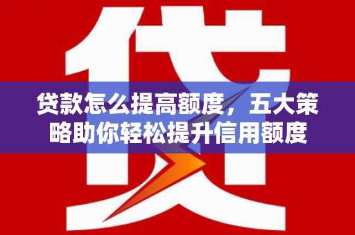 天元贷款怎么提高额度，五大策略助你轻松提升信用额度