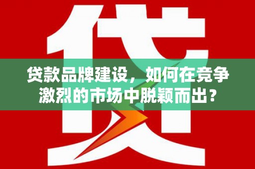 天元贷款品牌建设，如何在竞争激烈的市场中脱颖而出？