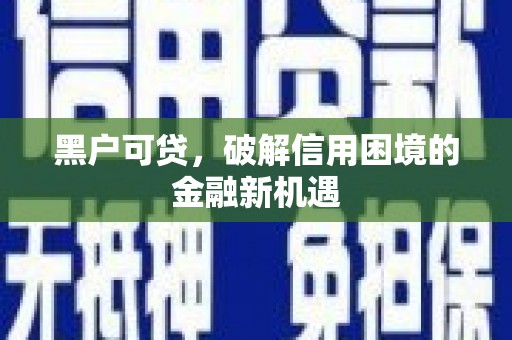 天元黑户可贷，破解信用困境的金融新机遇