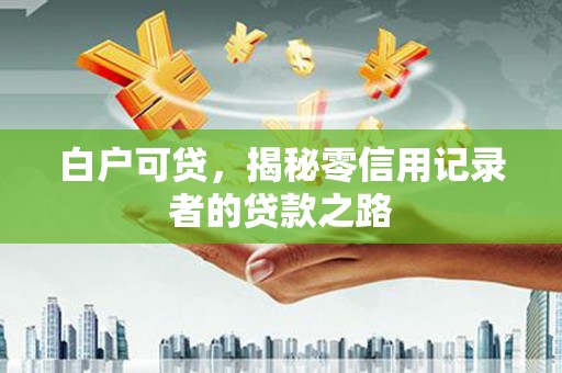 天元白户可贷，揭秘零信用记录者的贷款之路
