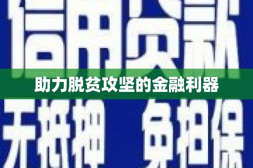 天元助力脱贫攻坚的金融利器