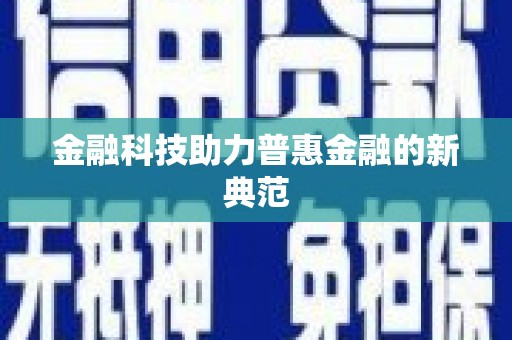 天元金融科技助力普惠金融的新典范