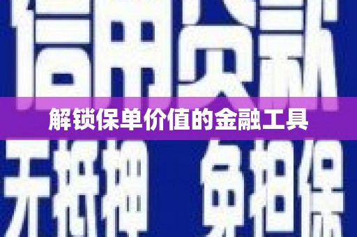 天元解锁保单价值的金融工具