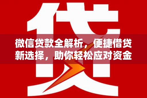 天元微信贷款全解析，便捷借贷新选择，助你轻松应对资金需求